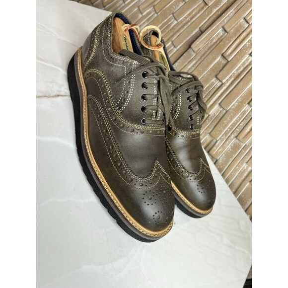 Cole Haan C10813 Wingtip Borgue Oxford Lace Up Men Leather Shoes 8 M Olive Green main image 5